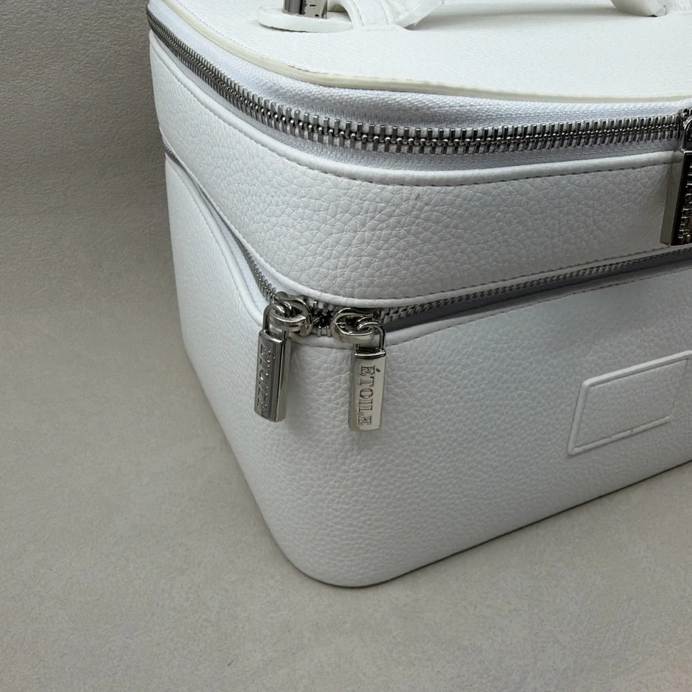 Étoile Duo Vanity Case in White Croc NEW With Defects Please See All Photos